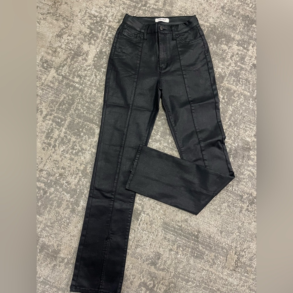 Black Faux leather look a like Women's Jeans
